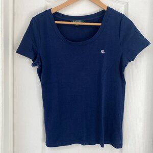 Lauren Ralph Lauren - 100% Cotton Navy Scoop Neck T Shirt